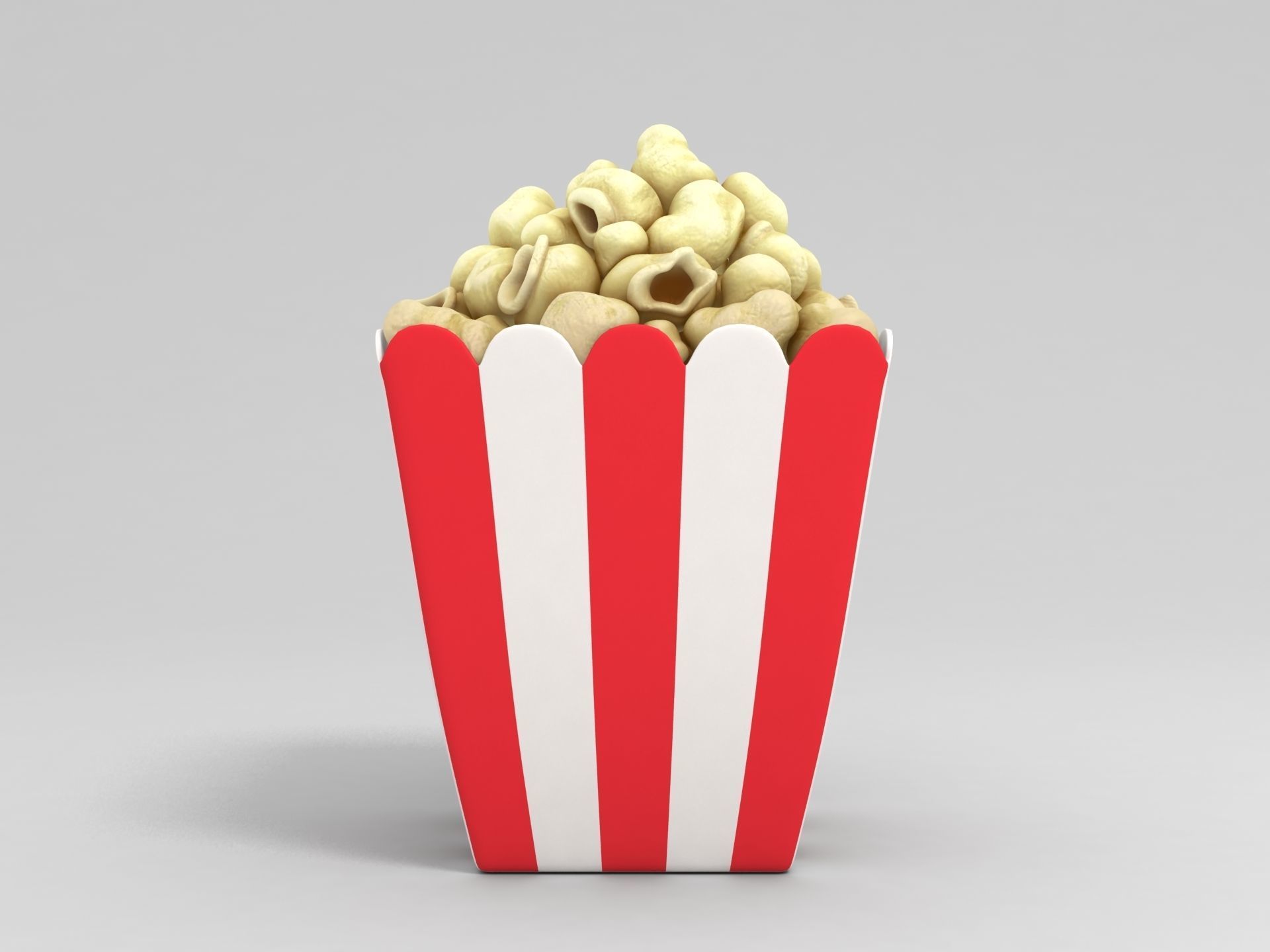 Popcorn in striped box 3D model_3