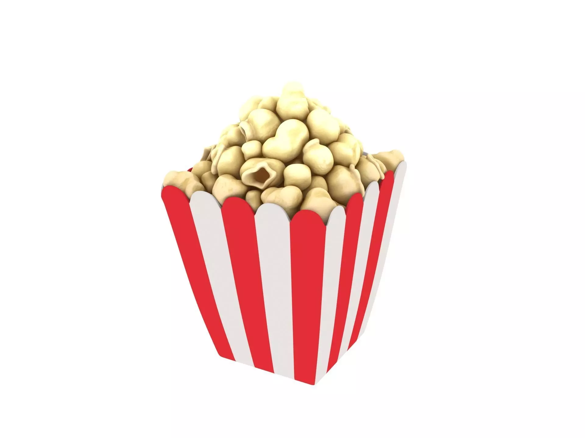 Popcorn in striped box 3D model_0