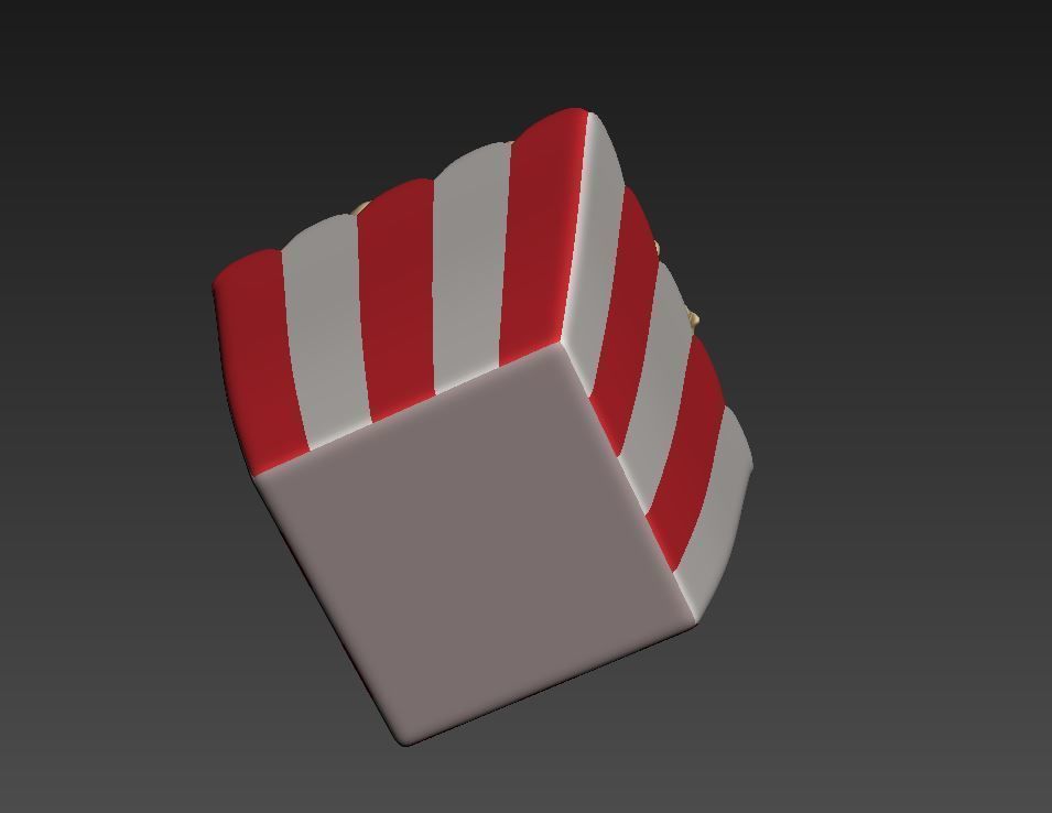 Popcorn in striped box 3D model_8