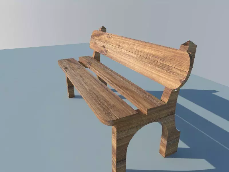 Bench wooden Free low-poly 3D model