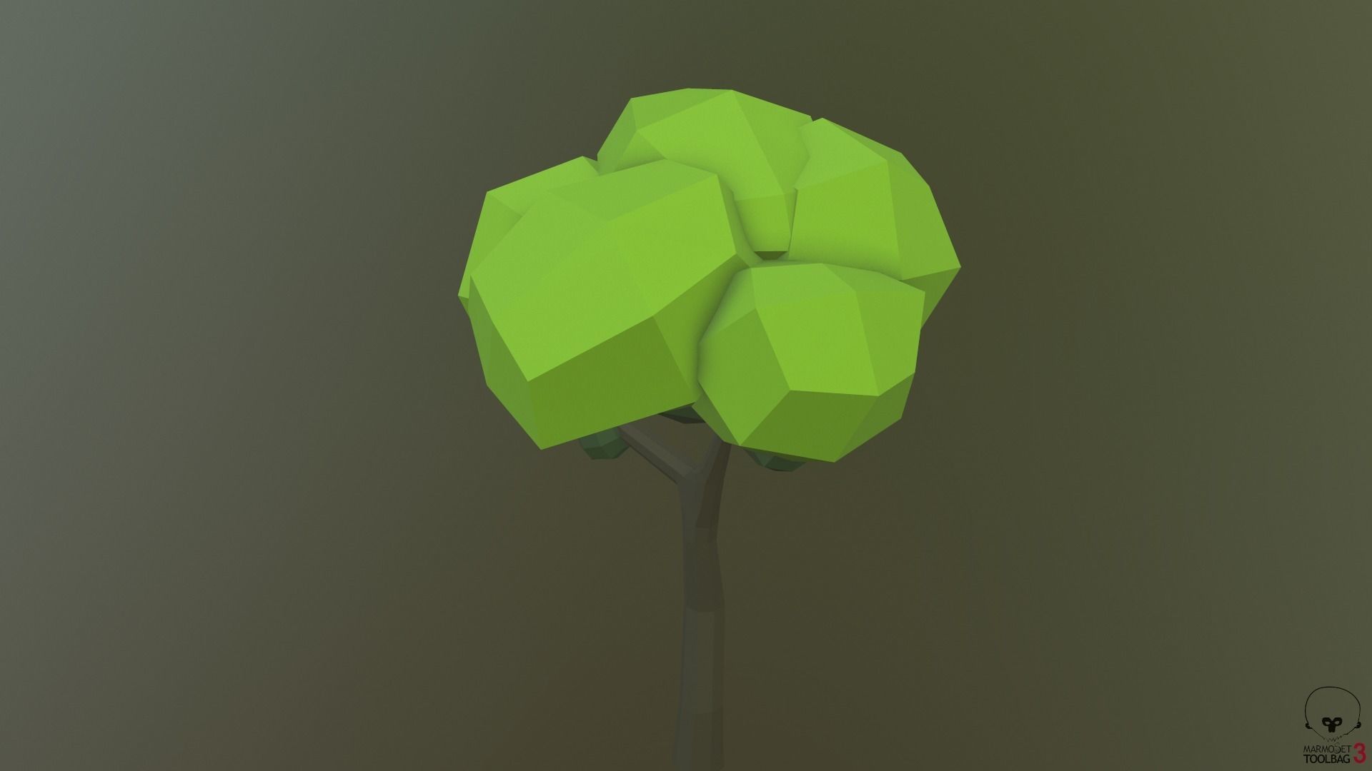 Tree Cartoon Low Poly  Free low-poly 3D model_2