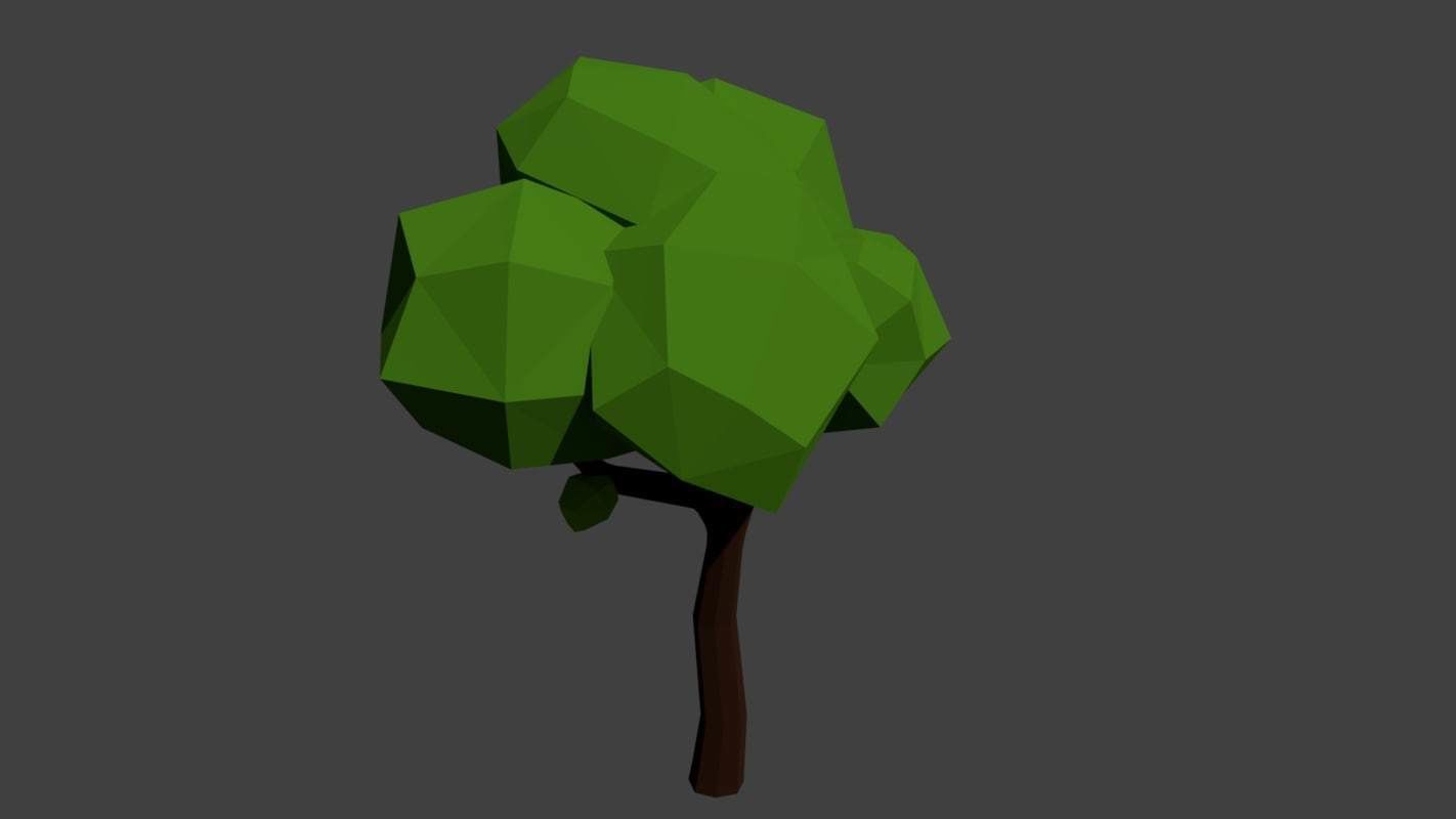 Tree Cartoon Low Poly  Free low-poly 3D model_15