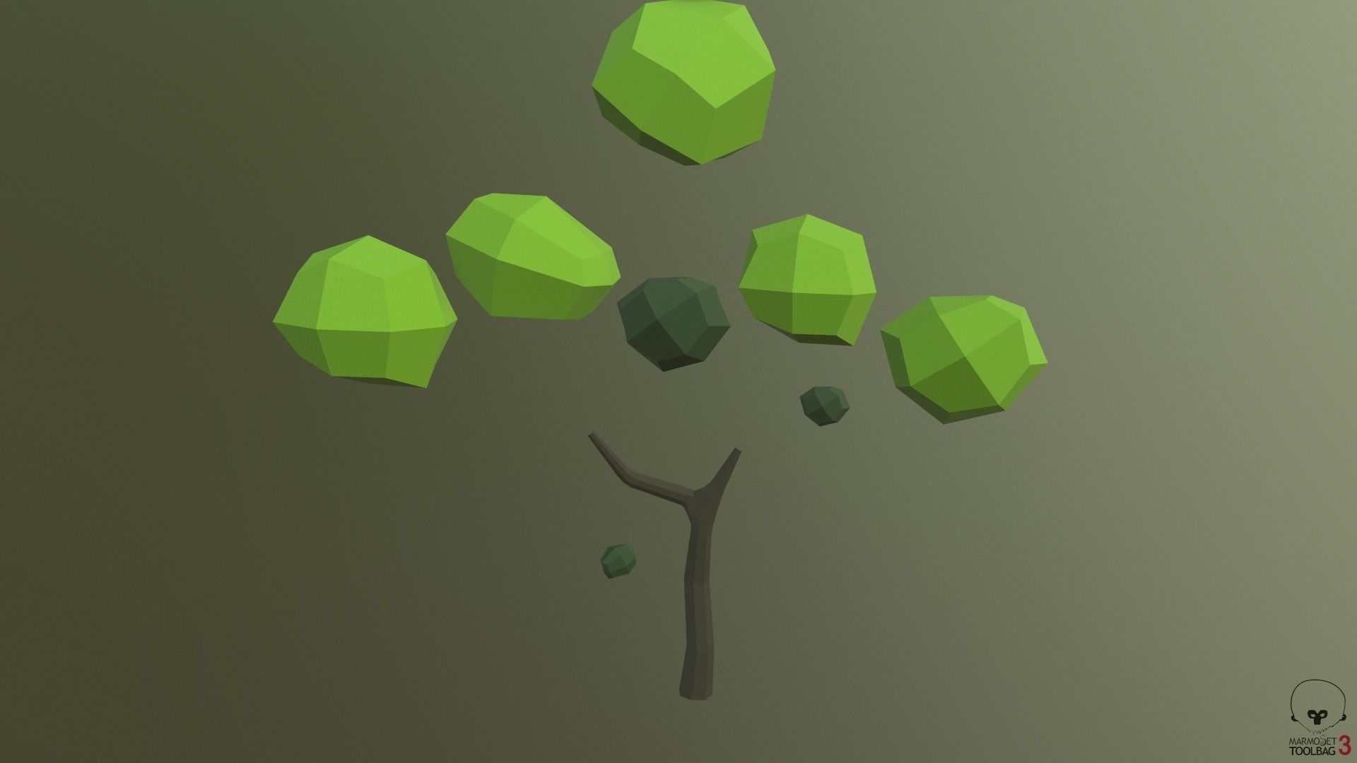 Tree Cartoon Low Poly  Free low-poly 3D model_11
