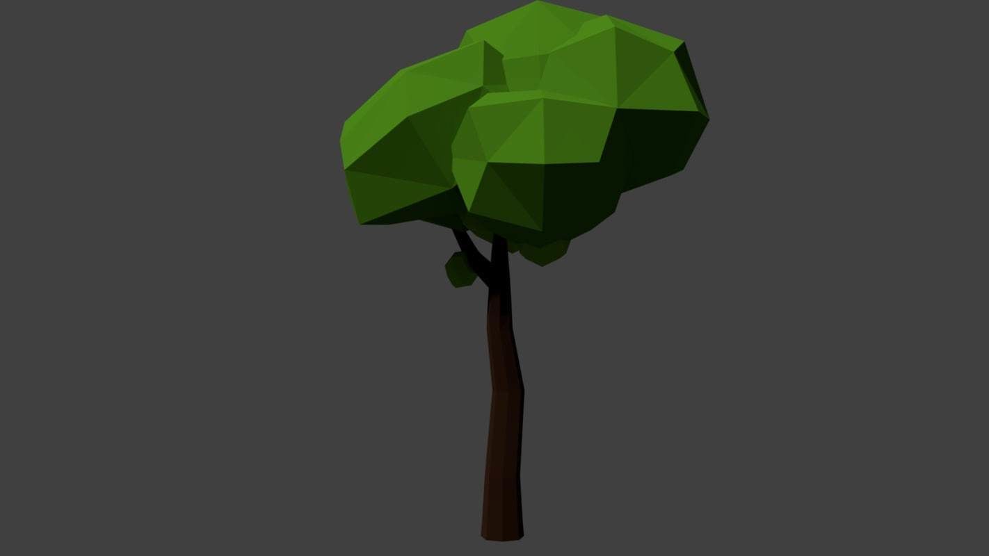 Tree Cartoon Low Poly  Free low-poly 3D model_16