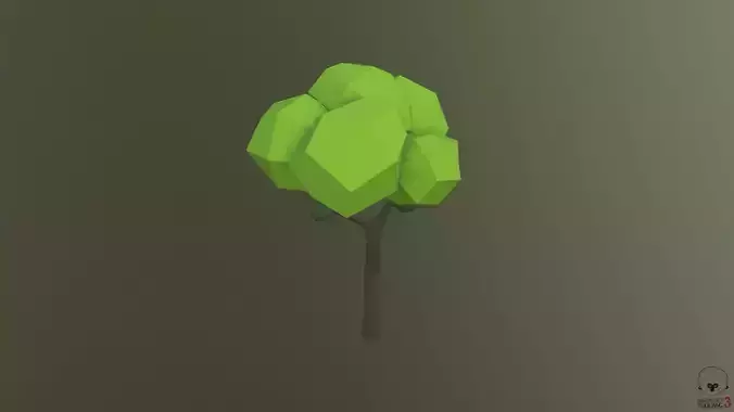 Tree Cartoon Low Poly  Free low-poly 3D model