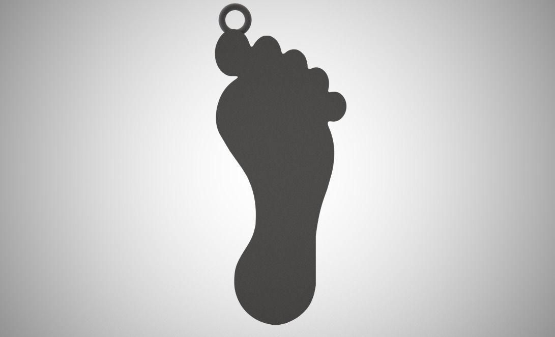 Footprint Necklace 3D print model_15
