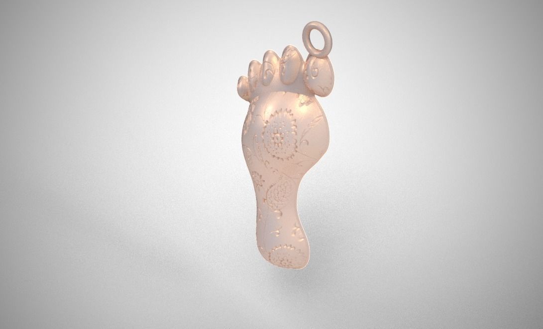 Footprint Necklace 3D print model_6