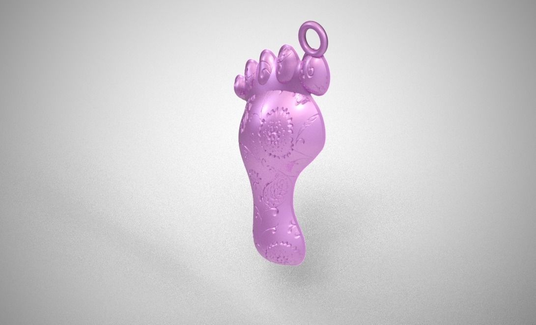 Footprint Necklace 3D print model_2