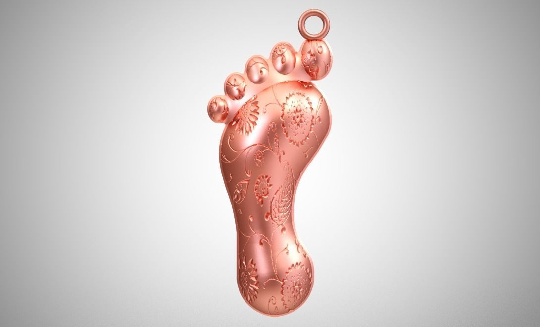 Footprint Necklace 3D print model_8