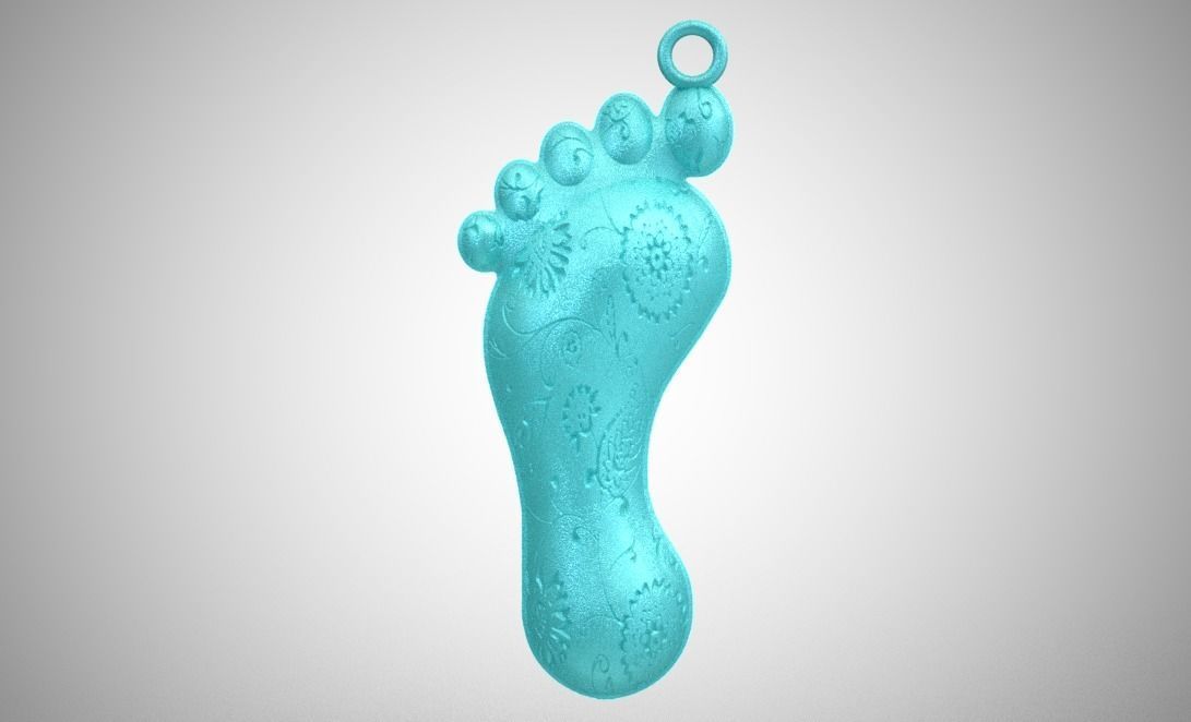 Footprint Necklace 3D print model_11