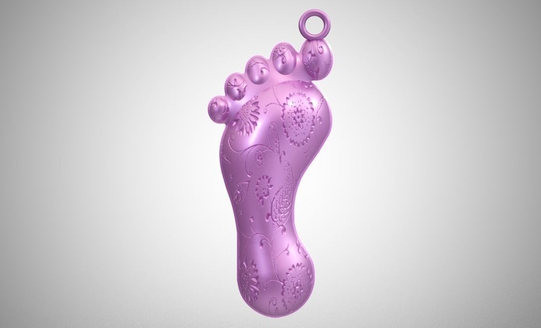 Footprint Necklace 3D print model_3