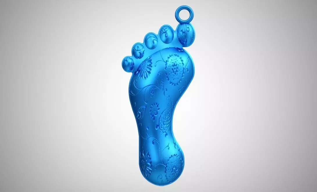 Footprint Necklace 3D print model_0