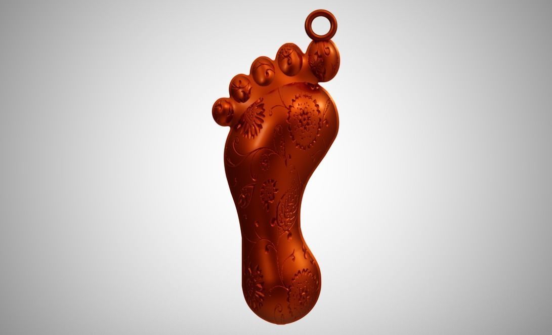 Footprint Necklace 3D print model_10