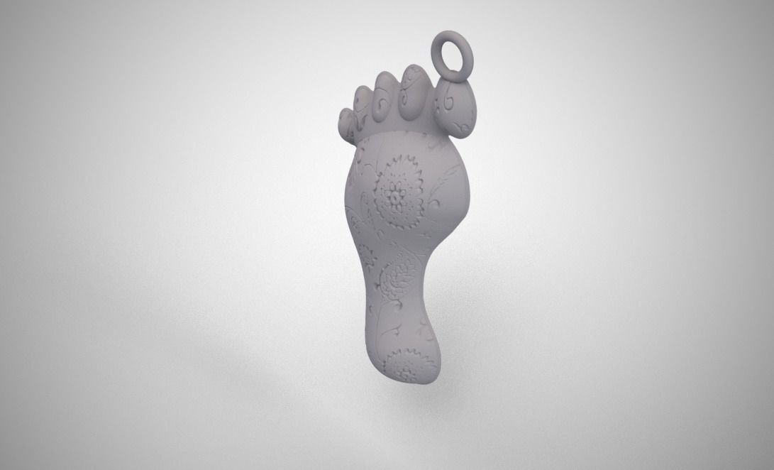 Footprint Necklace 3D print model_13