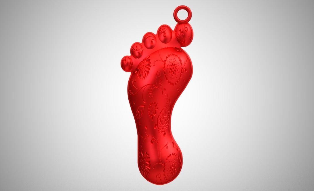 Footprint Necklace 3D print model_5