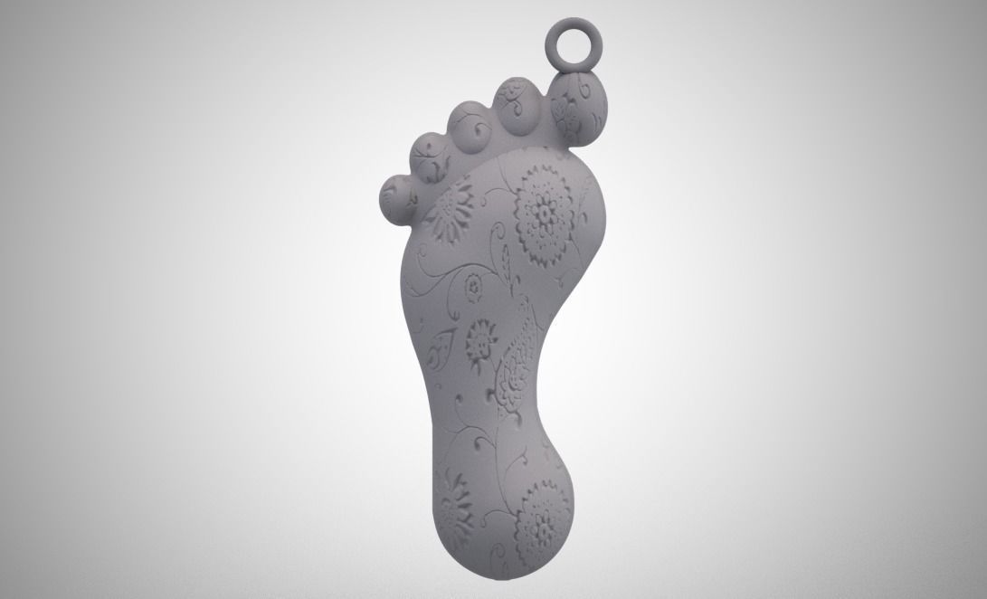 Footprint Necklace 3D print model_12