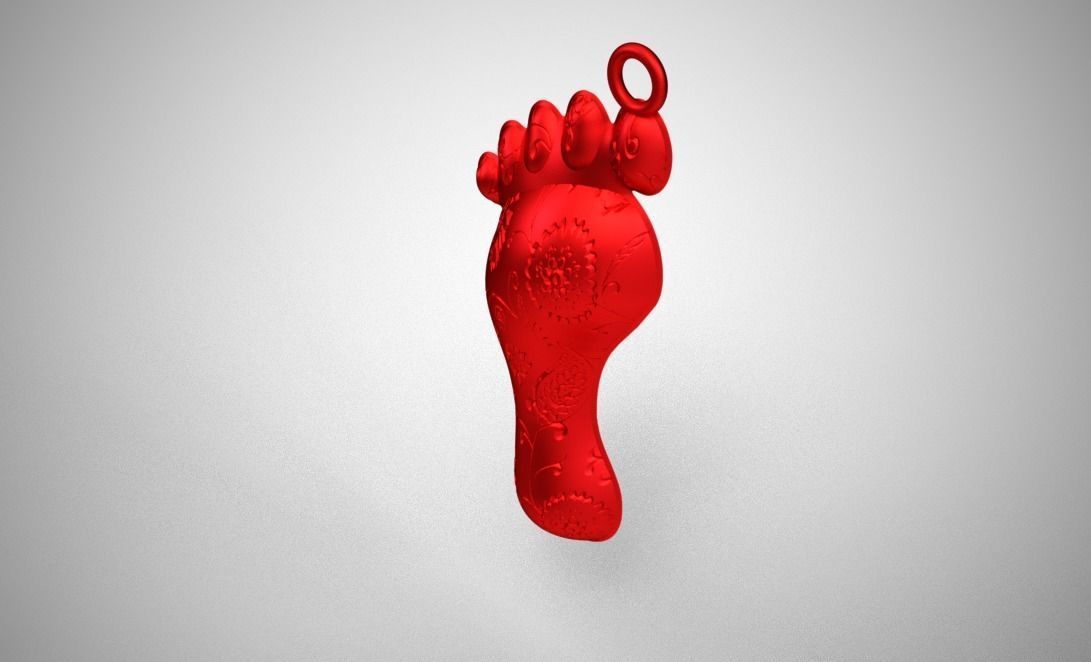 Footprint Necklace 3D print model_4