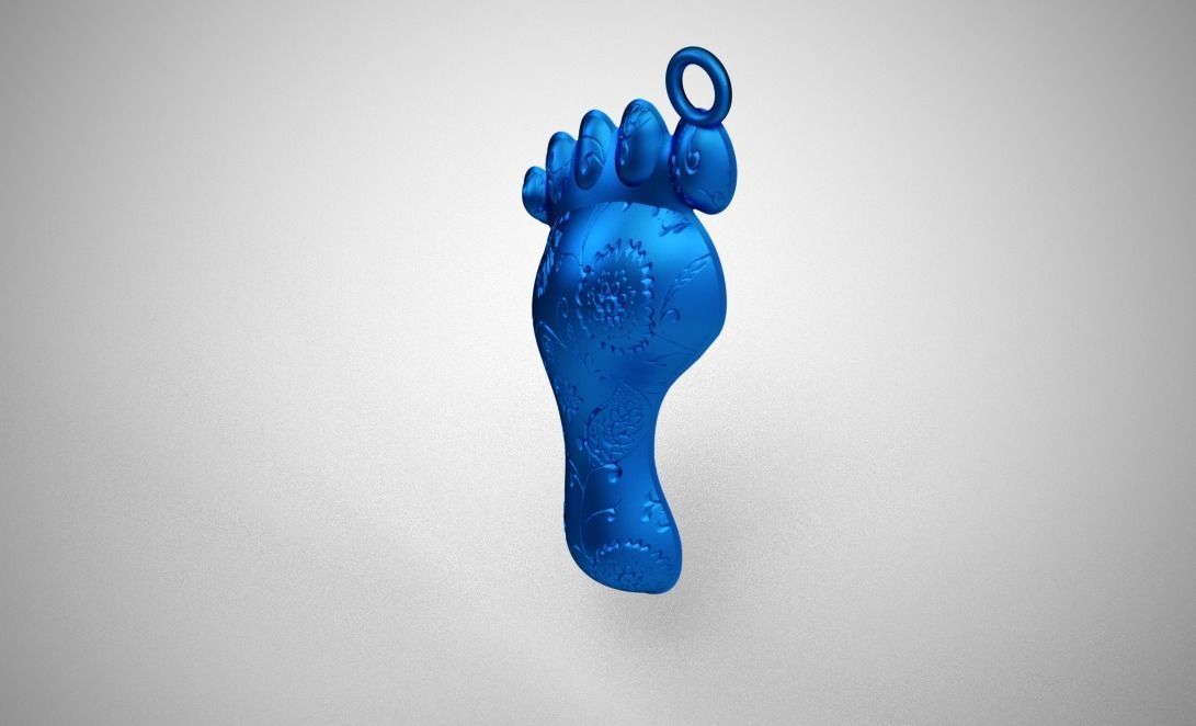 Footprint Necklace 3D print model_1