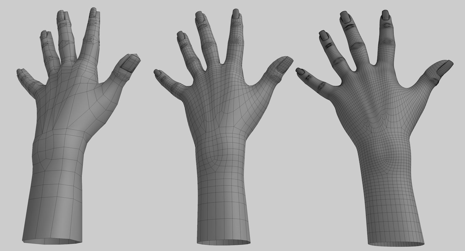 Hand 3d model left female Low-poly 3D model_20