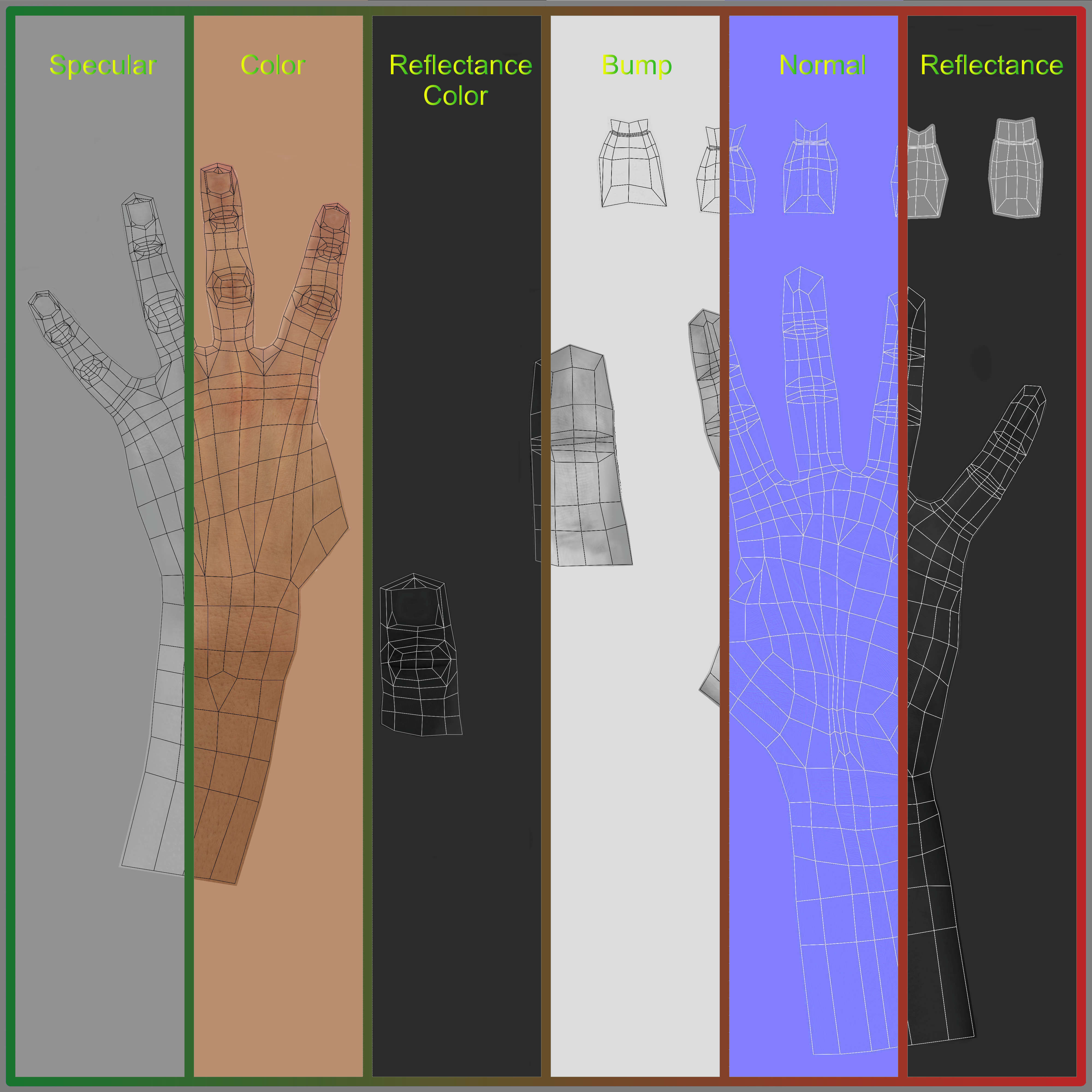 Hand 3d model left female Low-poly 3D model_29