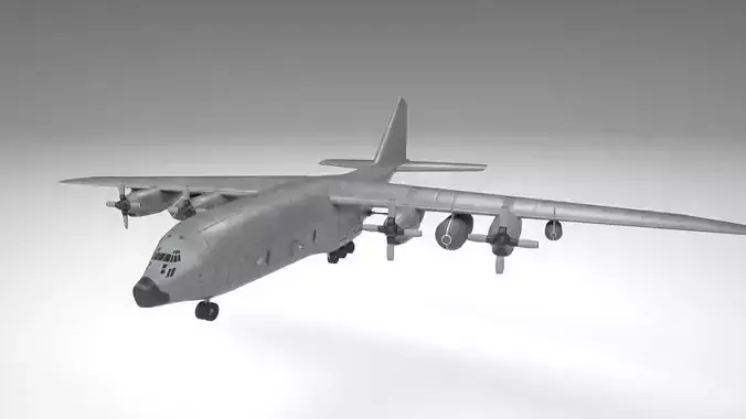 Military AC 130 Plane Low-poly 3D model
