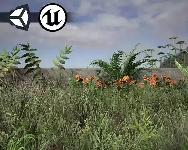 Nature Assets - Foliage Package Low-poly 3D model