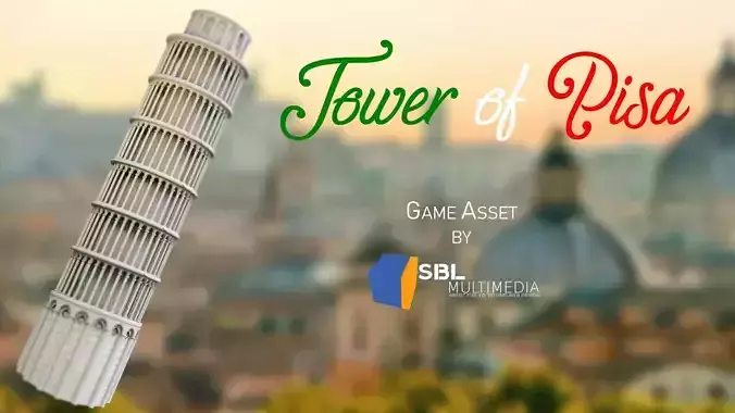 Tower Of Pisa Game Asset Low-poly 3D model