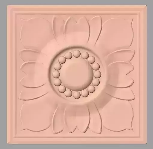 Furniture decoration round flower 3D STL model for CNC E900