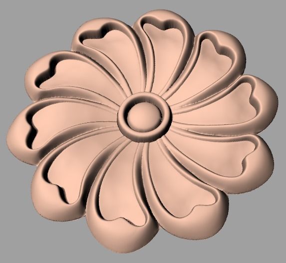 Furniture decoration round flower 3D STL model for CNC E899 3D model_1