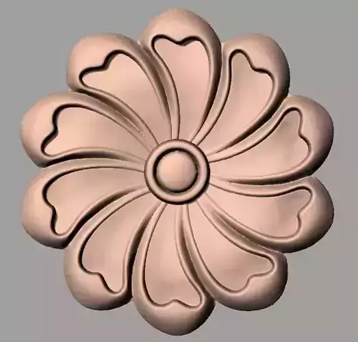 Furniture decoration round flower 3D STL model for CNC E899 3D model