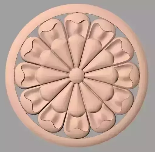 Furniture decoration round flower 3D STL model for CNC E898