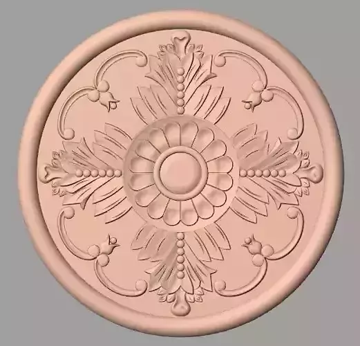 Furniture decoration round flower 3D STL model for CNC E897