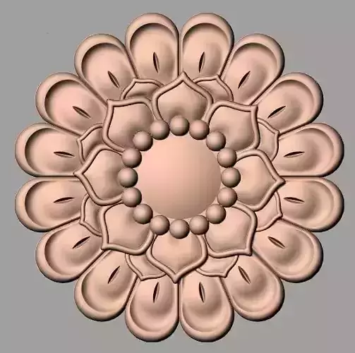Furniture decoration round flower 3D STL model for CNC E896