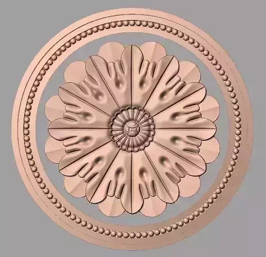Furniture decoration round flower 3D STL model for CNC E894