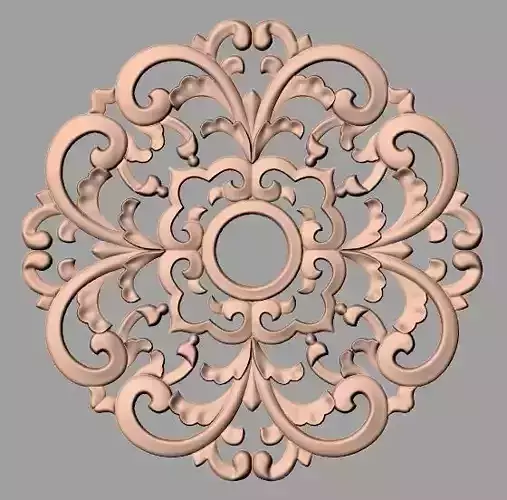 Furniture decoration round flower 3D STL model for CNC E893
