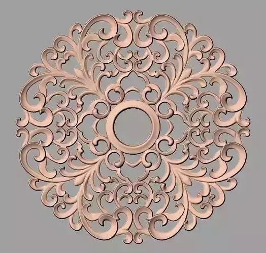 Furniture decoration round flower 3D STL model for CNC E892