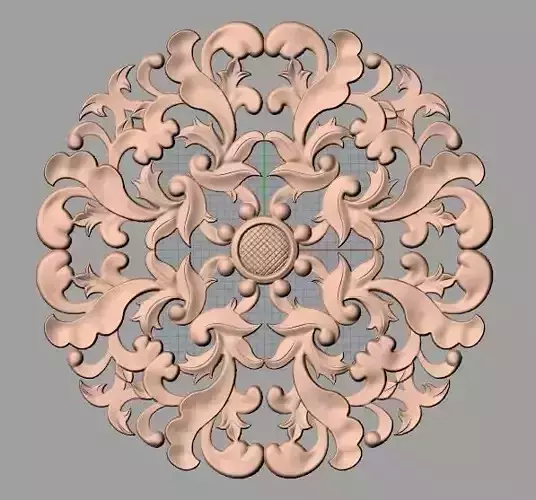 Furniture decoration round flower 3D STL model for CNC E891