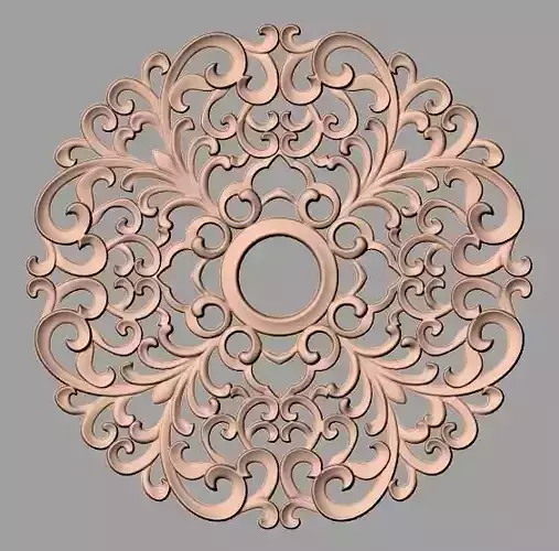 Furniture decoration round flower 3D STL model for CNC E889