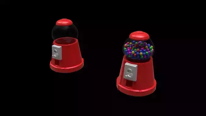 Gumball Machine Set Low-poly 3D model