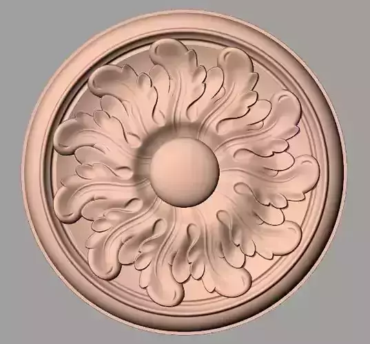 Furniture decoration round flower 3D STL model for CNC E888 3D model