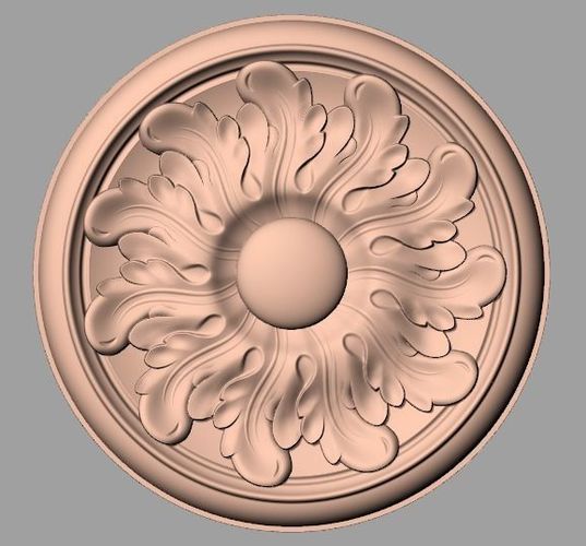 Furniture decoration round flower 3D STL model for CNC E888 3D model