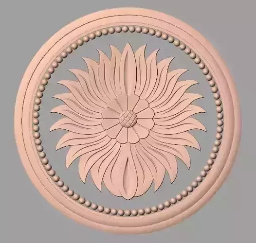 Furniture decoration round flower 3D STL model for CNC E885