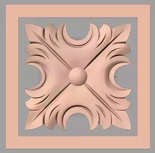 Furniture decoration round flower 3D STL model for CNC E884