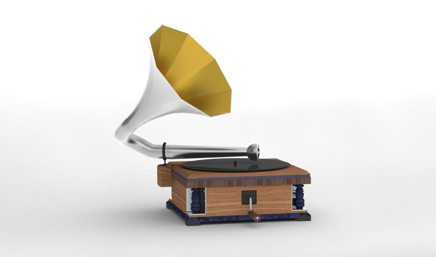 Gramophone Vintage vinyl player Free 3D model_2