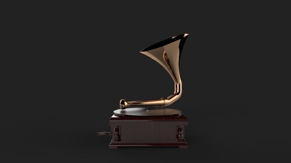 Gramophone Vintage vinyl player Free 3D model_3
