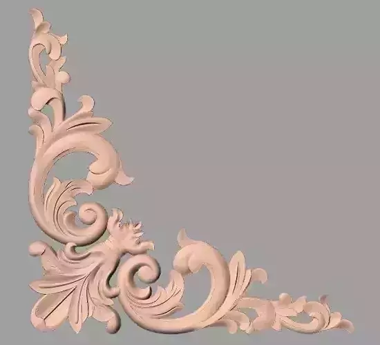 Furniture decorative corner flower 3D STL model for CNC E881