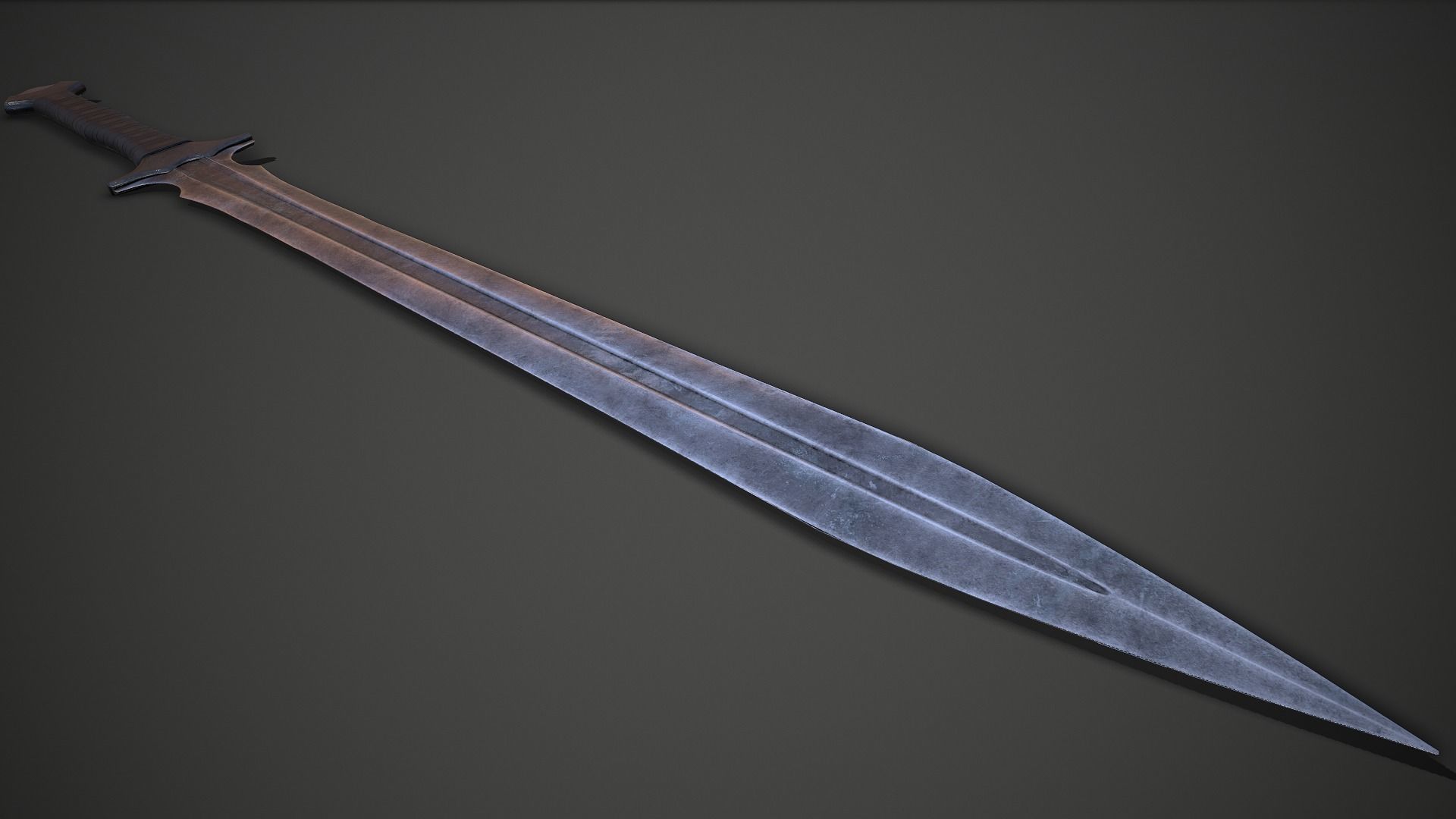 Post-Apocalyptic Leafblade Low-poly 3D model_4