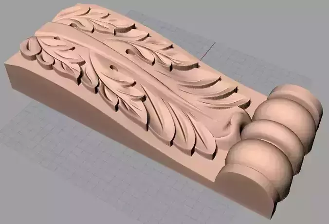 Door Post flower 3D STL Model for CNC Router Carving 950