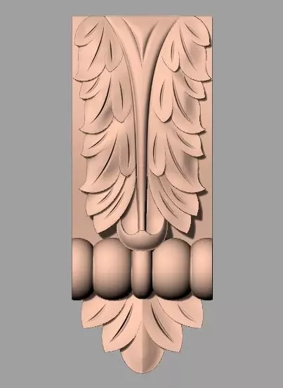 Door Post flower 3D STL Model for CNC Router Carving E949 3D model_0