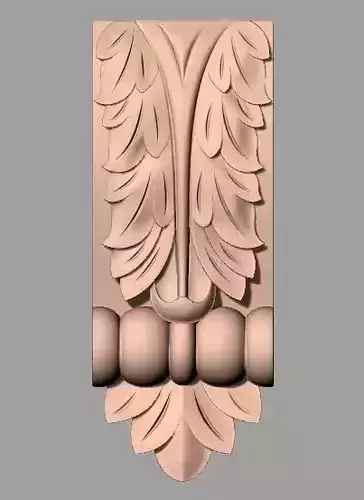 Door Post flower 3D STL Model for CNC Router Carving E949